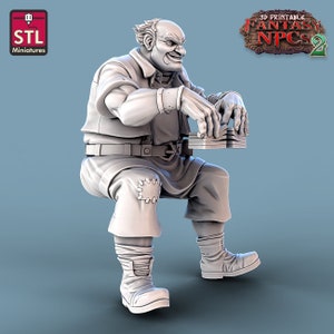 Card Player C dnd miniatura 3D Resina Impressa 32 mm Mesa Fantasia Jogos D&D Pathfinder Frostgrave RN Estudio