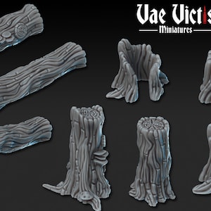 Tree stumps RPG miniature furniture 3D Printed 28mm Scatter Terrain Tabletop Fantasy Scenery Gaming D&D props pathfinder