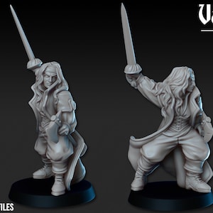 Vampire Slayer female RPG Miniature 3D Resin Printed 28-32mm Tabletop Fantasy Gaming D&D Pathfinder Frostgrave  Kingdom of Tiradom