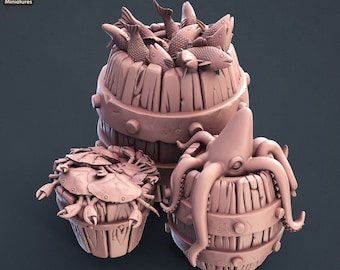 Fisherman Barrels  Dungeons and Dragons, Pathfinder, Tabletop Gaming 28mm Terrain RPG