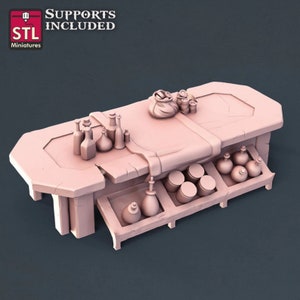 Stół Sprzedawcy Mikstur Dungeons and Dragons, Pathfinder, Gry Planszowe 28 mm Teren RPG