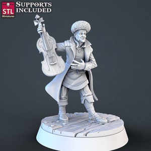 Music Store Vendor A NPC dnd Miniatur 3D Resin Gedruckt 32mm Tabletop Fantasy Gaming D & D Pathfinder Frostgrave RN Estudio