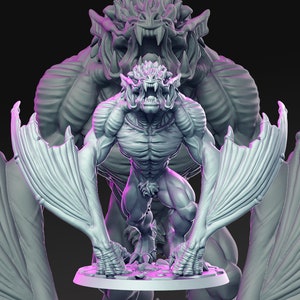 Strigor Demon dnd miniatura Resina stampata 28-32mm miniatura Tavolo Fantasy Gaming D&D Pathfinder Frostgrave RN Estudio