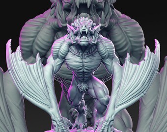 Strigor Demon dnd miniature Resin Printed 28-32mm miniature Tabletop Fantasy Gaming D&D Pathfinder Frostgrave RN Estudio