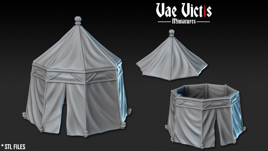 Tent RPG Miniature Furniture 3D Printed 28mm Scatter Terrain Tabletop ...