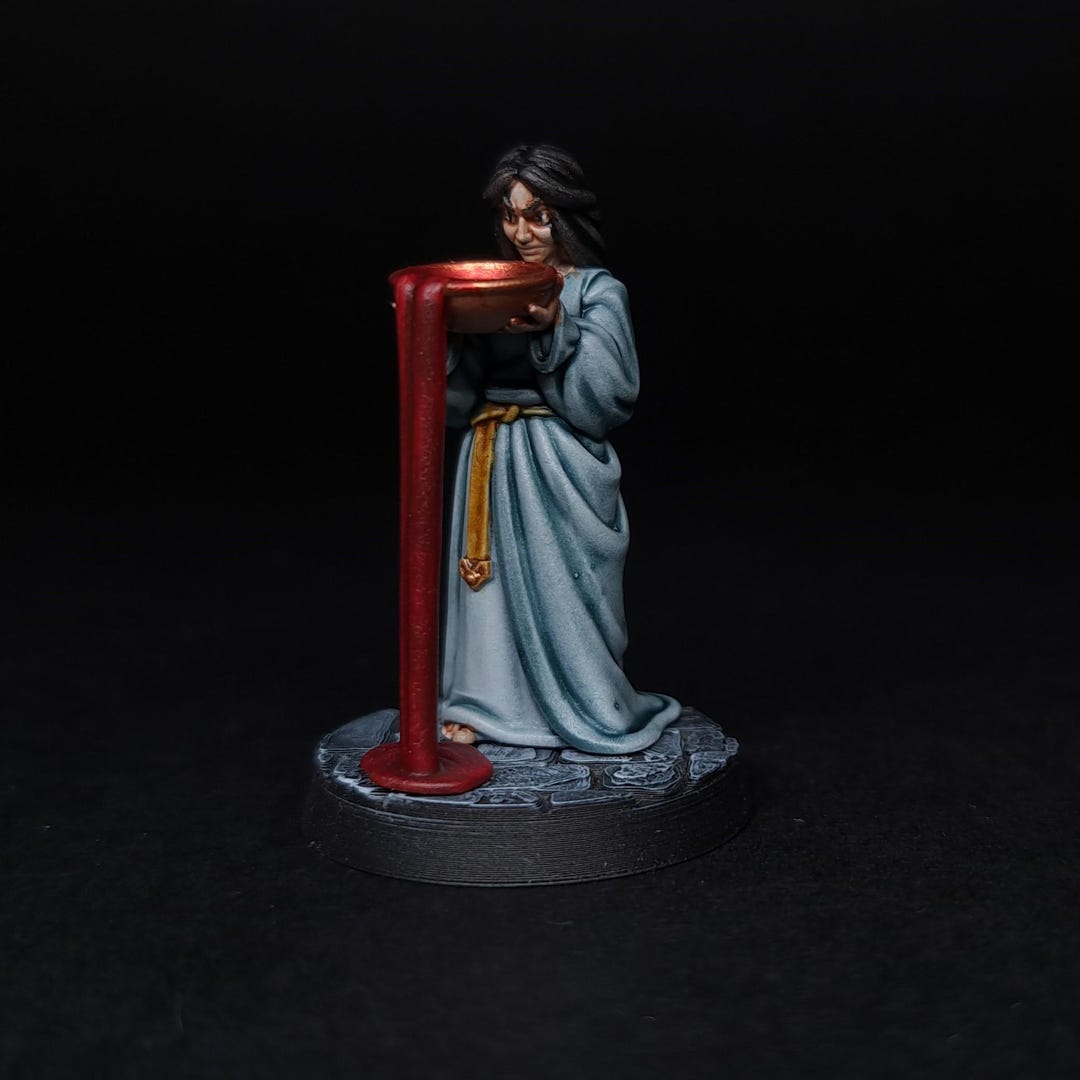 Painted Lady Rituals Cultist With Blood Miniature | Painted | 3D Resin ...