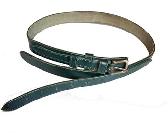 Vintage Crosby equestrian green leather belt England | size 30