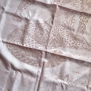 Vintage Hermes Paris Jungle Love Scarf Lavender Leopards