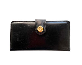 Vintage Black Leather Bosca slim card case wallet