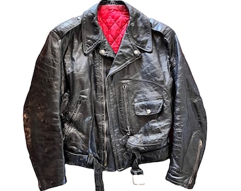 Vintage 1950s Steerhide leather Motorcycle jacket | Size 42-45