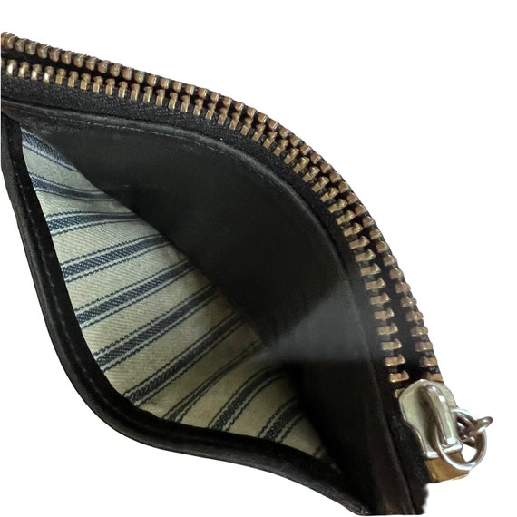 Vintage Black Leather coach Zipper Change Purse Gem