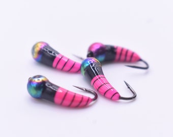 Kenders (4 Pack) METALLIC RAINBOW PINK Tungsten Akua Jig Skuds Panfishing Jigs
