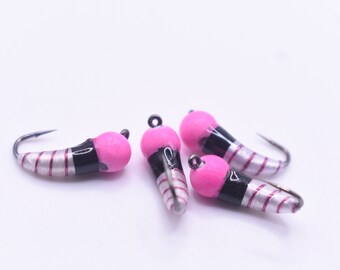 Kenders (4 Pack) Pink White Black Tungsten Akua Jig Skuds Panfishing Jigs