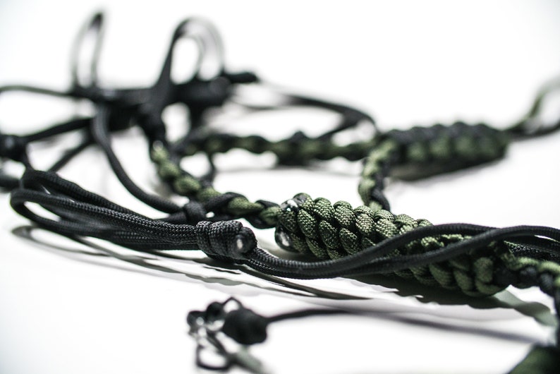 Army Green/black Paracord Call Lanyard 10 Loops 1 Whistle Etsy