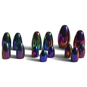 Tungsten Flipping Bass Weights - METLLIC RAINBOW  1/4 | 3/8 | 1/2 | 3/4 | 1 | 1.5 and 2 Oz