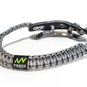 Fibrus Outdoors Bow Wrist Sling 550 Paracord -Durable Leather with Grommet(CHARCOAL GRAY)