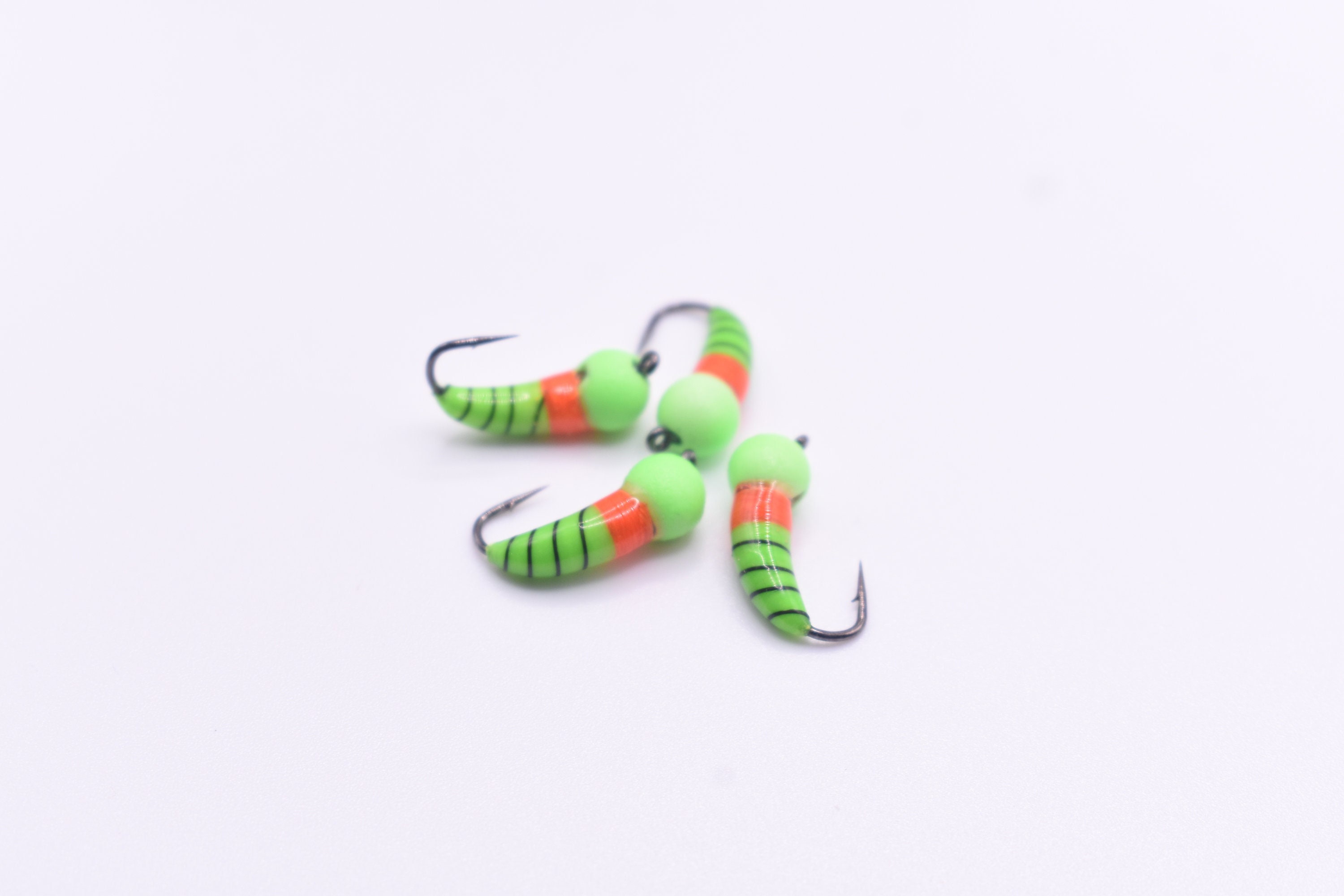 Firetiger Glow Tungsten Akua Jig Skuds for Panfish  (4 Jig Pack)