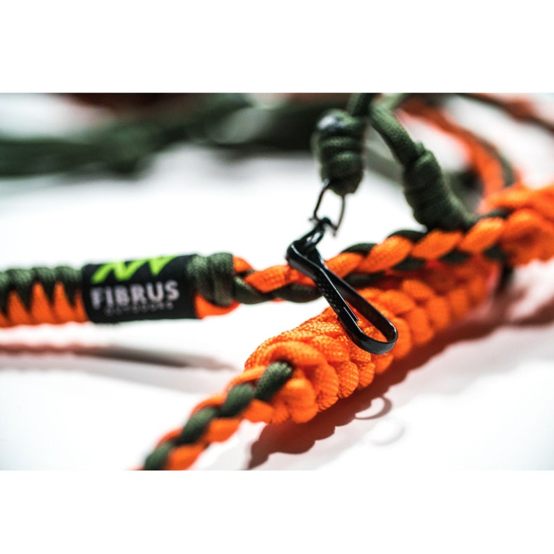 Orange/army Green Paracord Call Lanyard 10 Loops 1 Whistle Clip 550