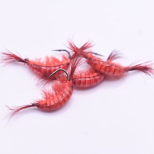 Red Micro Tungsten Shrimp Jigs (4 Jig Pack)