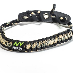 Fibrus Outdoors Bow Wrist Sling 550 Paracord -Durable Leather with Grommet (DESERT CAMO)