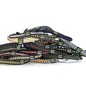 Fibrus Outdoors Bow Wrist Sling 550 Paracord - Survival Hunting Shooting - Durable Leather with Grommet (Multiple Color Options)