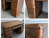 Circa 1946 Bentwood Mid-Century Modern Writing Desk By Paul Goldman For Plymold