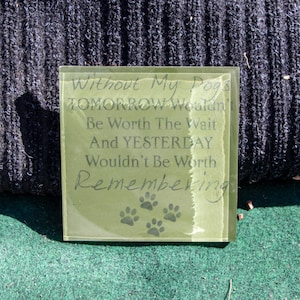 Dog Lover Glass Tile: Sentimental Pet Parent Keepsake (6-Inch)