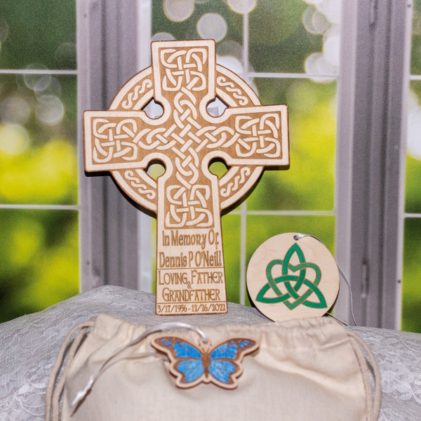 Engraved Irish Celtic Knot Cross. Remembrance gift, Sympathy gift, Baptized in Christ, Irish Catholic gift, Forever Loved.