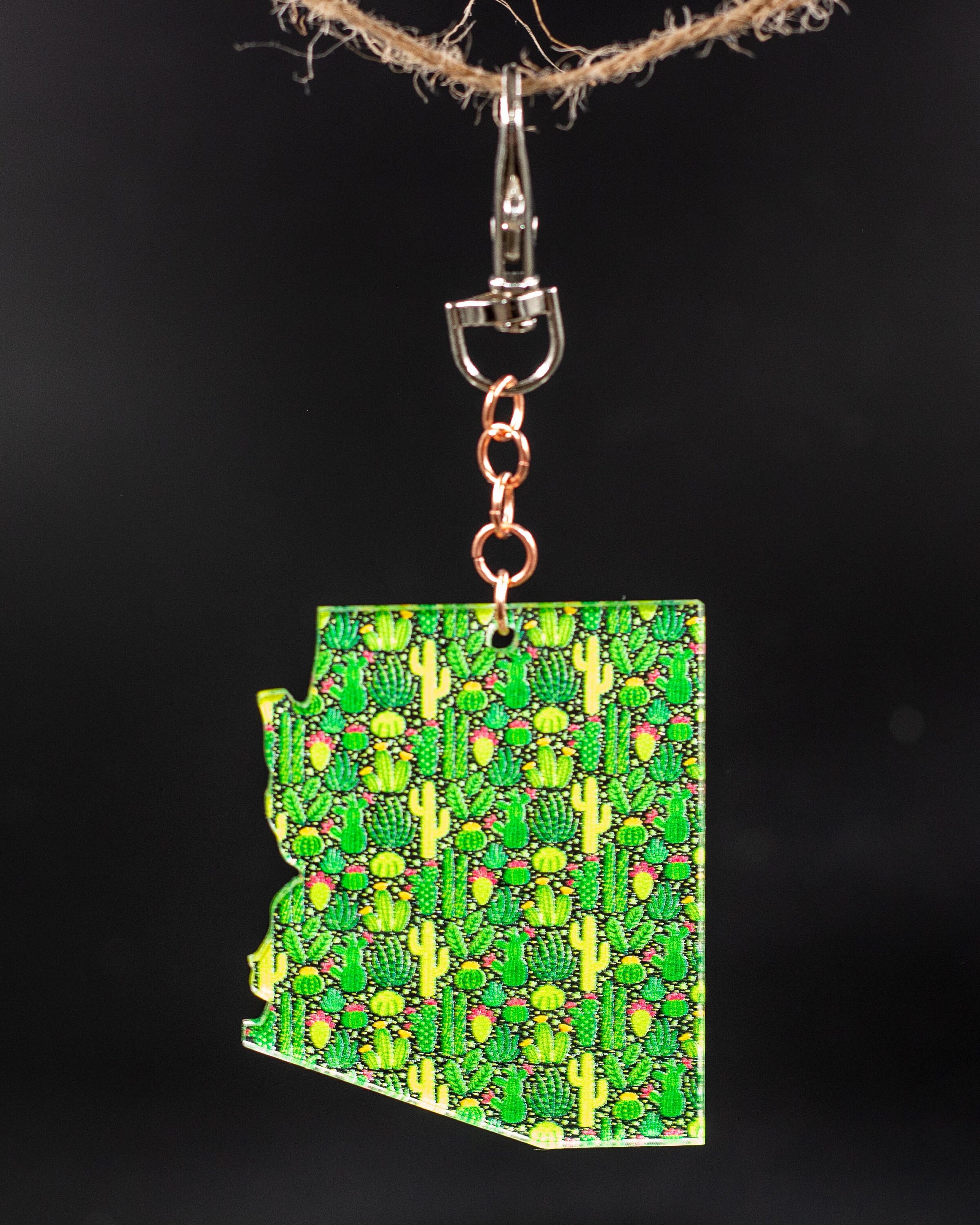 Arizona Cactus Acrylic Keychain With Swivel Snap Hook - Etsy