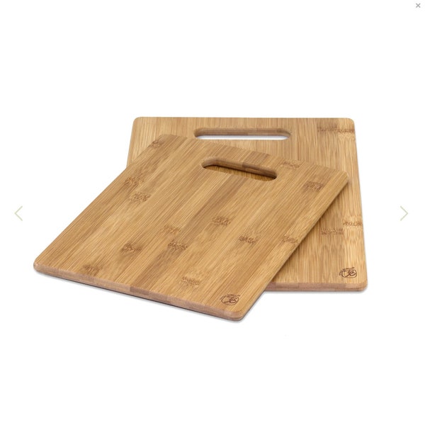 Solid Bamboo Two-Piece Cutting Board Set - Sustainable and Stylish Kitchen Tools