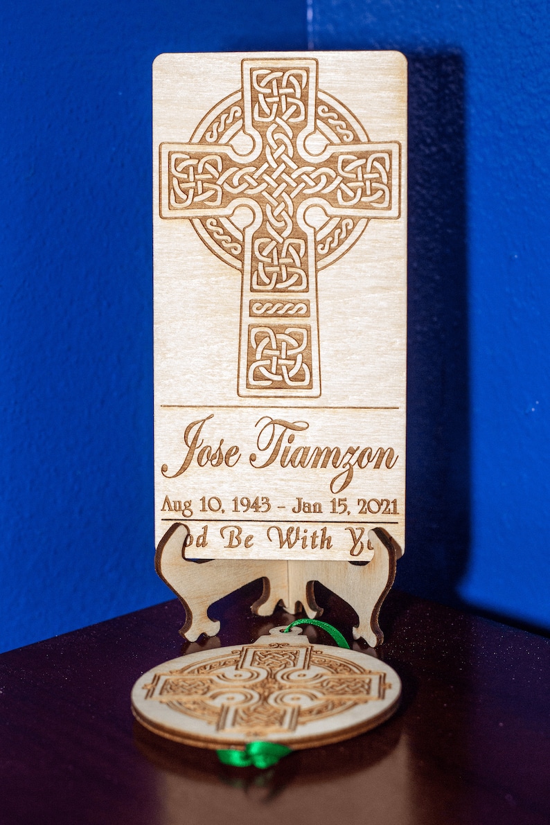 Etched Irish Celtic Knot Cross Plaque. Remembrance Gift Etsy