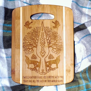 Norse Mythology Bamboo Cutting Board with Custom Engraving