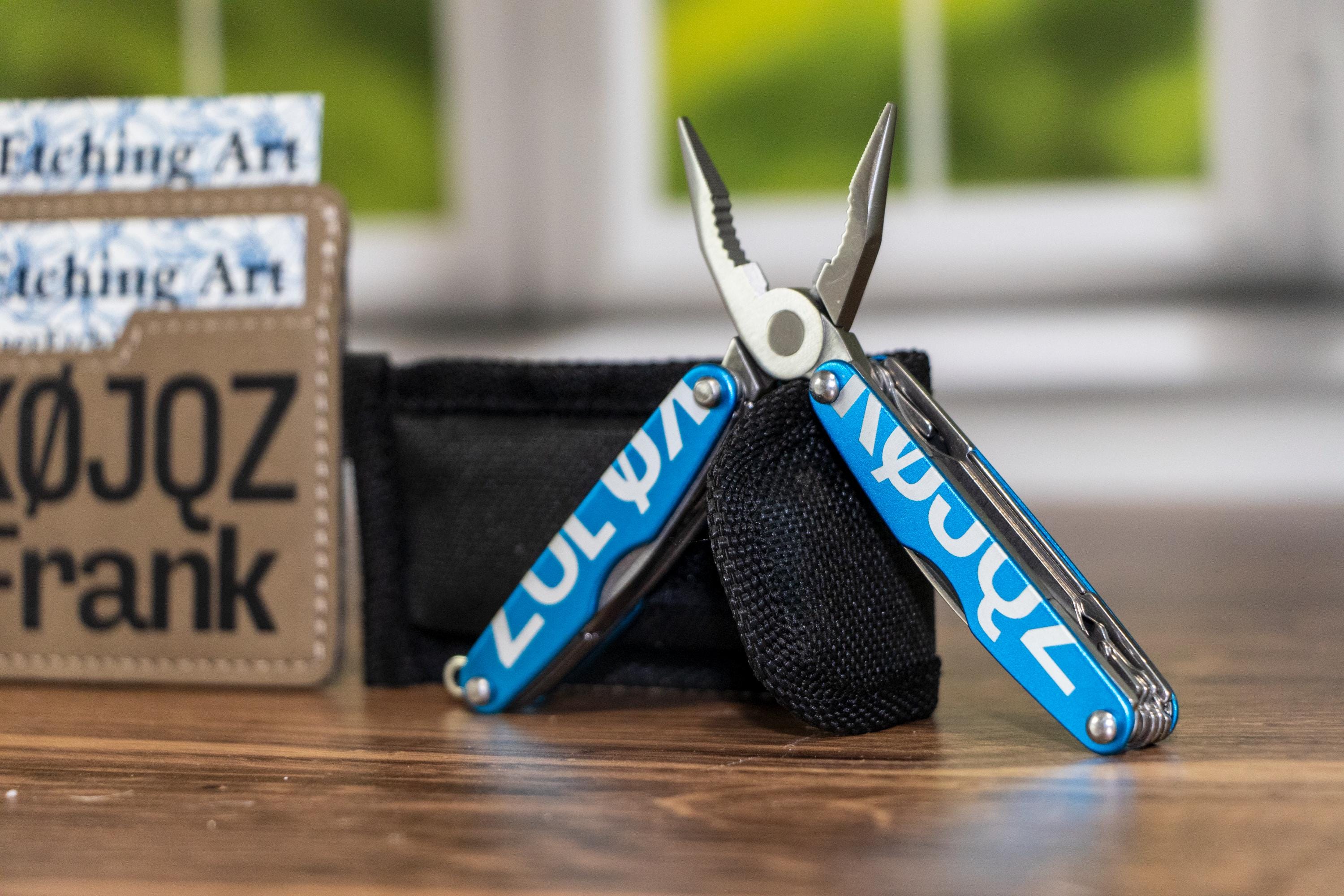 Personalized Blue Anodized Multi-tool Keychain: Engraved Wedding ...
