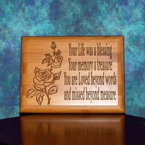 Your Life is a Blessing Poem Engraved Bamboo Plaque. 6x8 8x10 Etsy