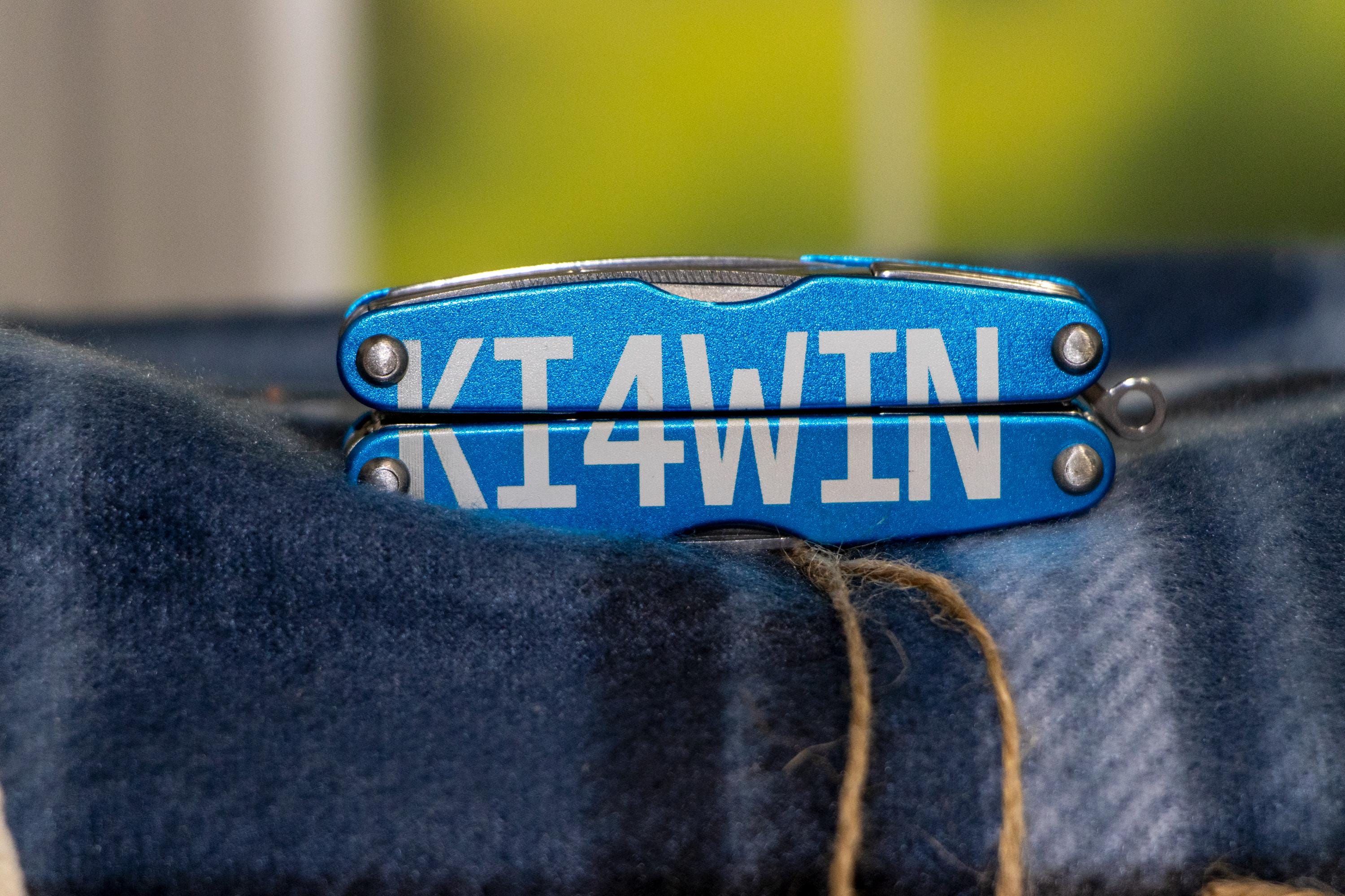 Personalized Blue Anodized Multi-tool Keychain: Engraved Wedding ...