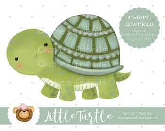 Turtle PNG, Turtle Clipart, Turtle Illustration, Baby Turtle Sublimation Design, Printable Turtle, Baby Apparel, Transparent  Background
