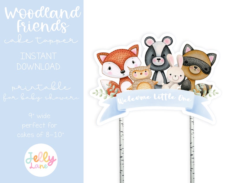 Printable Woodland Animals Cake Topper Woodland Baby Shower - Etsy