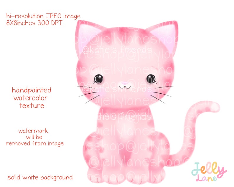 Pink Kitty Png, Cute Kitten Clipart, Kitty Sublimation Design