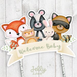 Printable Woodland Animals Cake Topper Gender Neutral Baby - Etsy