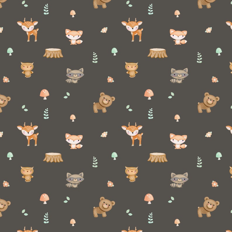 Woodland Animals Scrapbook Papers Woodland Patterned Papers Etsy