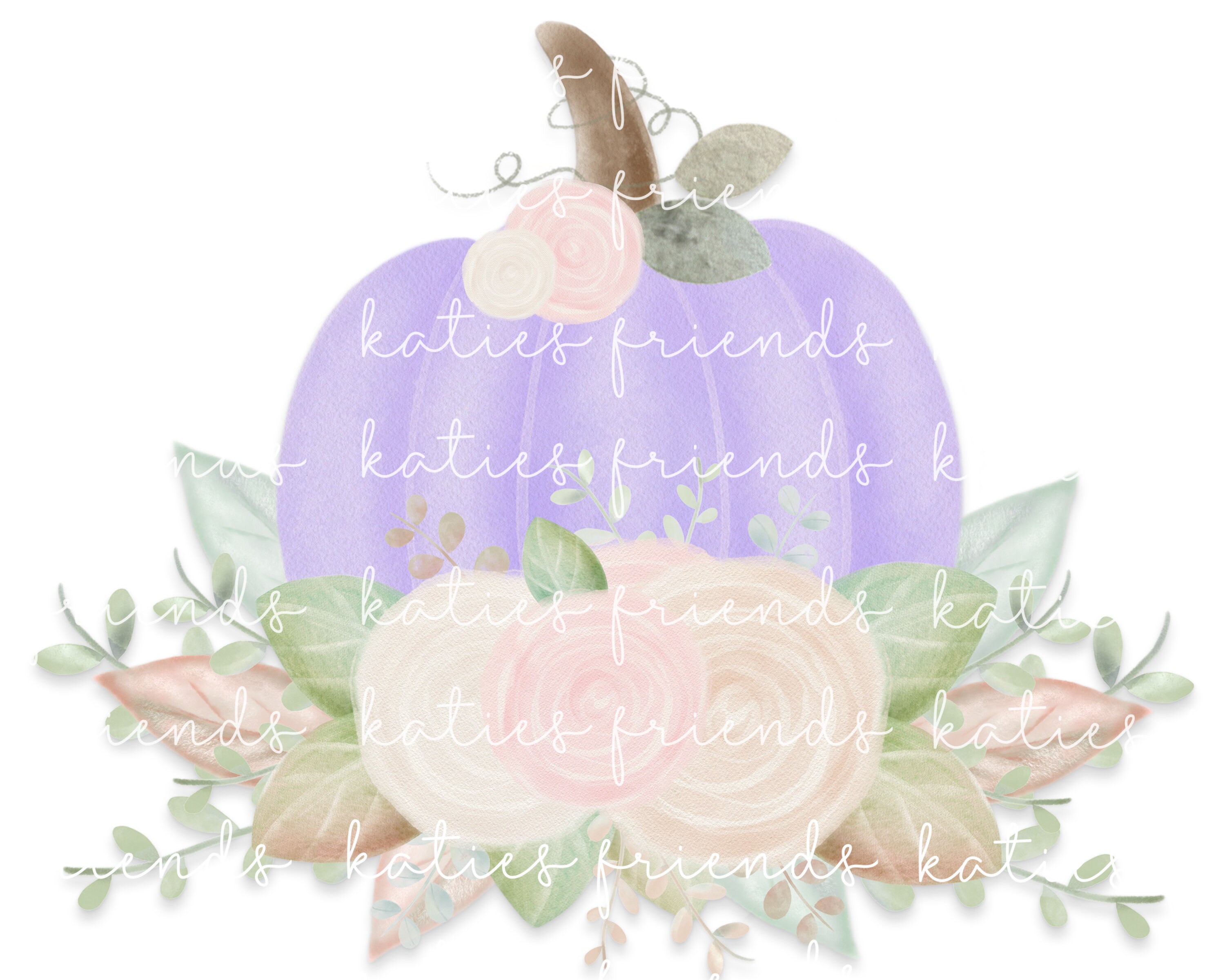 Pumpkin Sublimation Design, Floral Pumpkin PNG, Watercolor Pumpkin