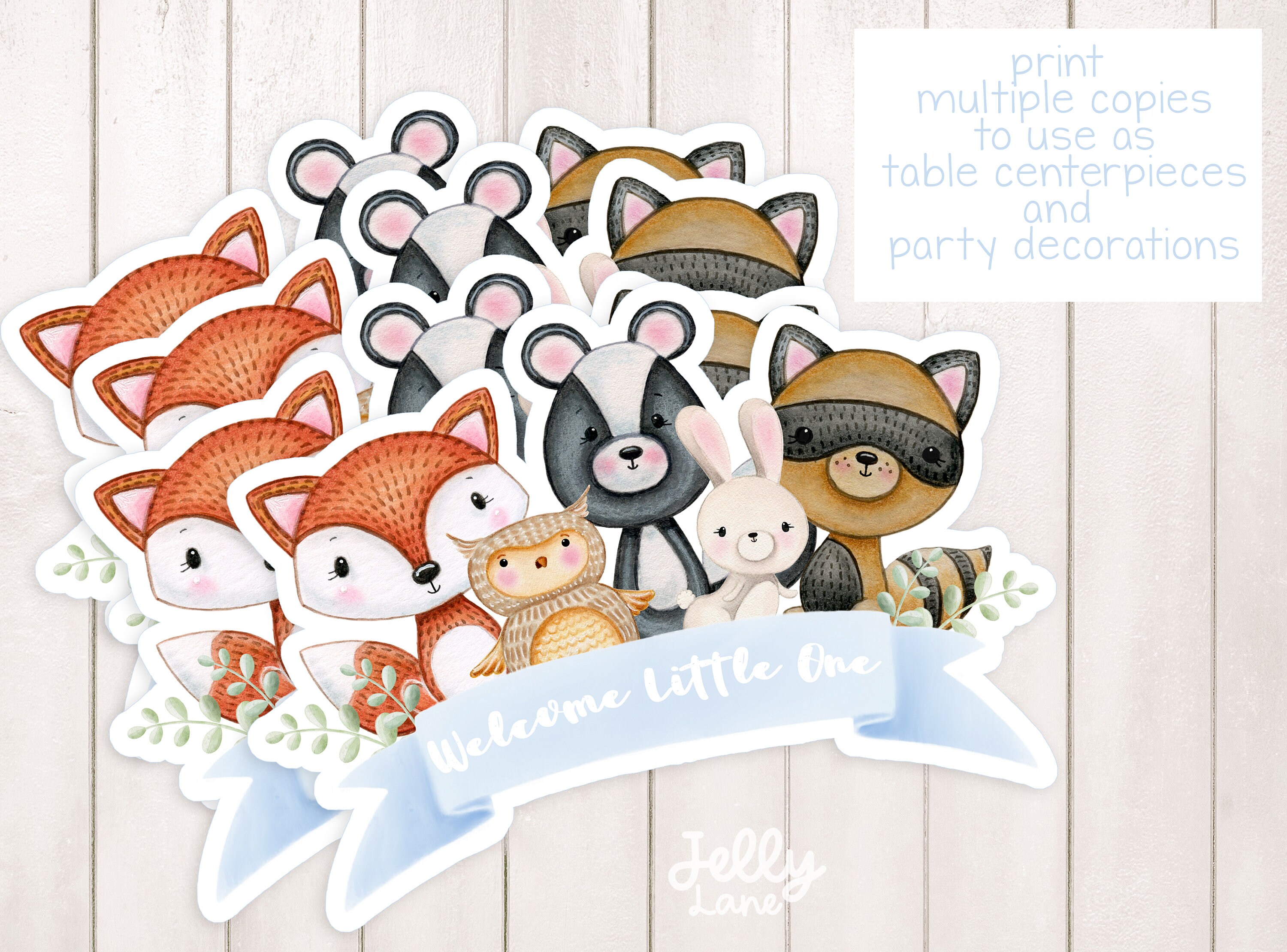 Printable Woodland Animals Cake Topper Woodland Baby Shower - Etsy