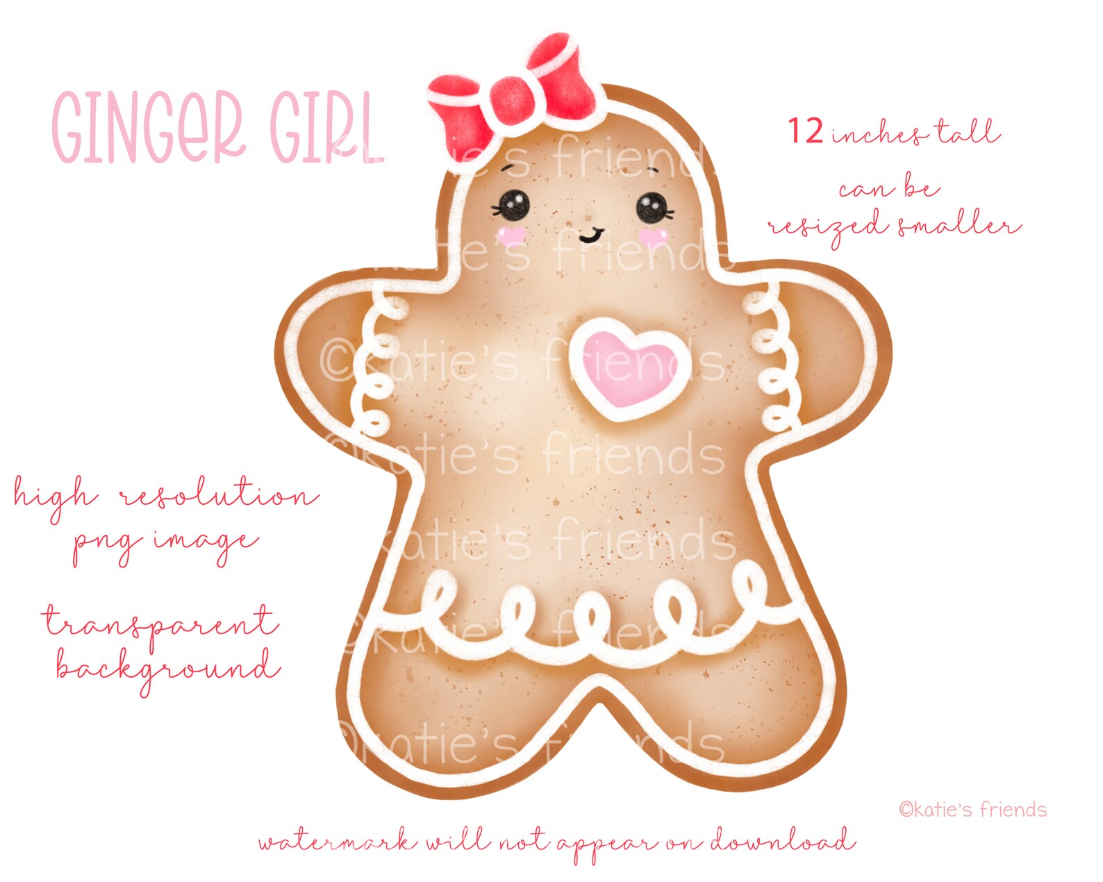 Gingerbread Boy Clipart, Gingerbread Girl Clipart, Christmas Clipart ...