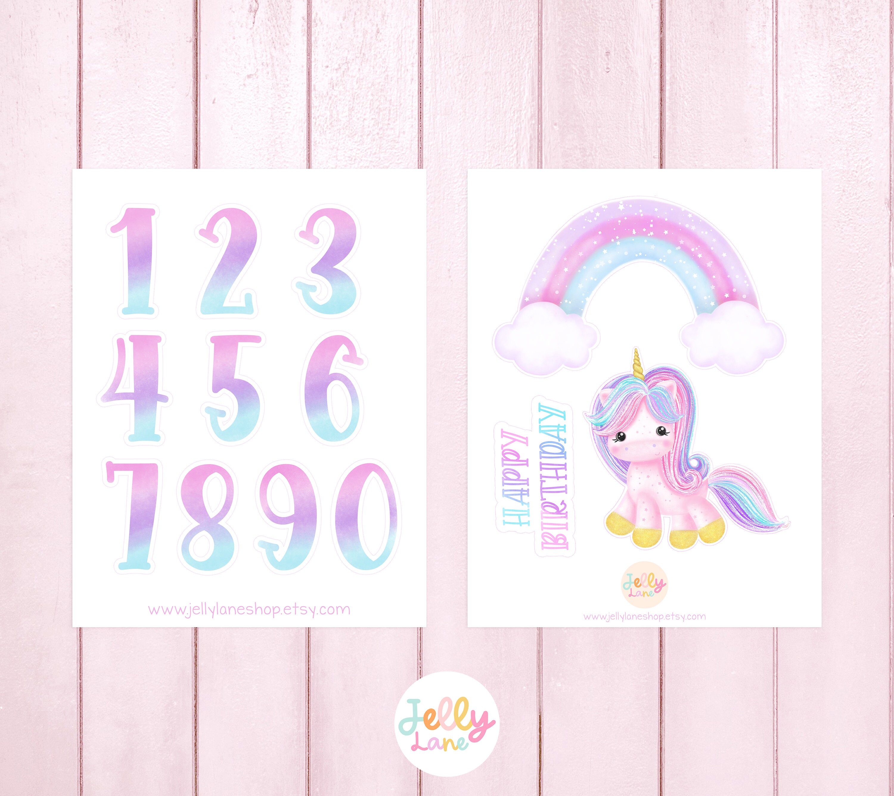 Printable Rainbow Unicorn Cake Topper Unicorn Birthday DIY - Etsy
