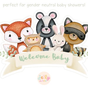 Printable Woodland Animals Cake Topper Gender Neutral Baby - Etsy