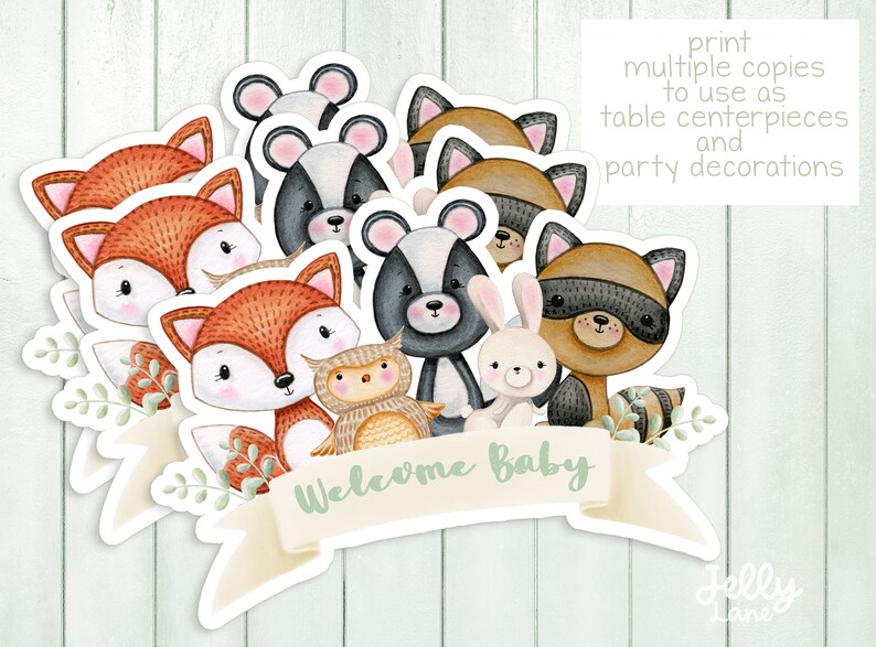 Printable Woodland Animals Cake Topper Gender Neutral Baby - Etsy