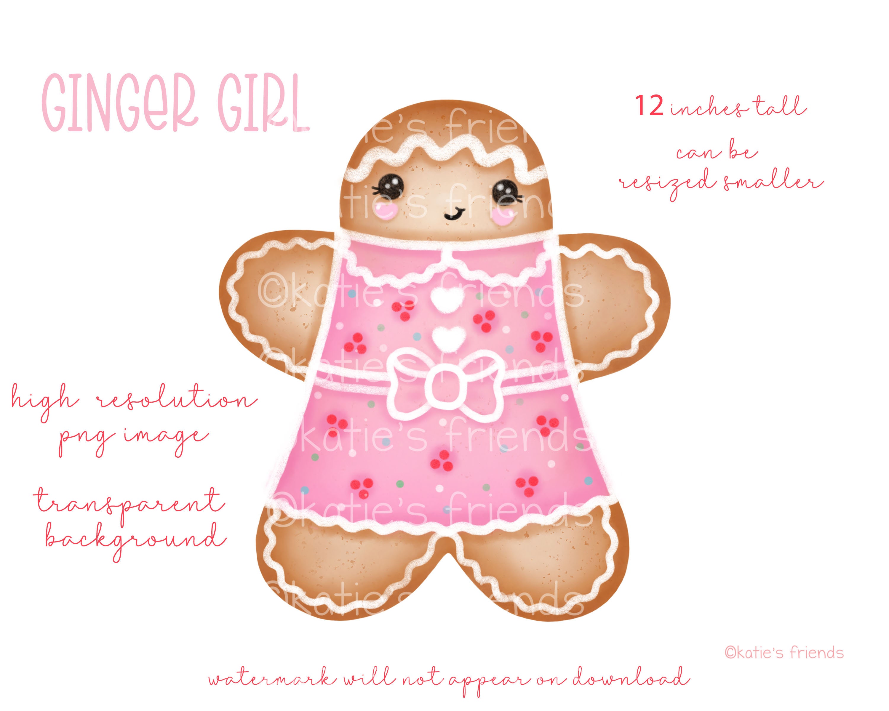 Gingerbread Boy Clipart Gingerbread Girl Clipart Christmas | Etsy