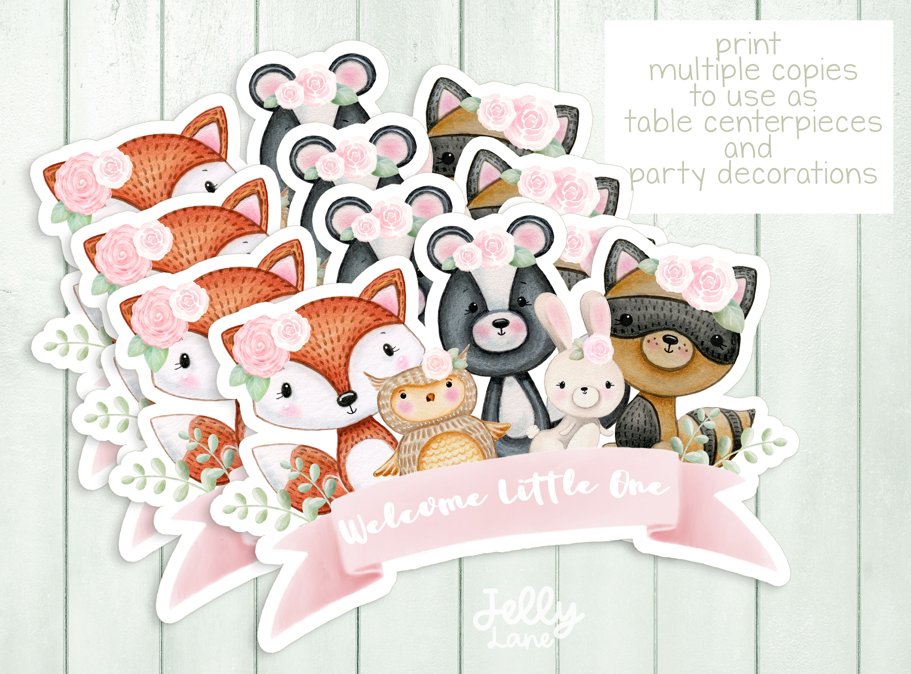 Printable Woodland Animals Cake Topper Woodland Baby Shower - Etsy