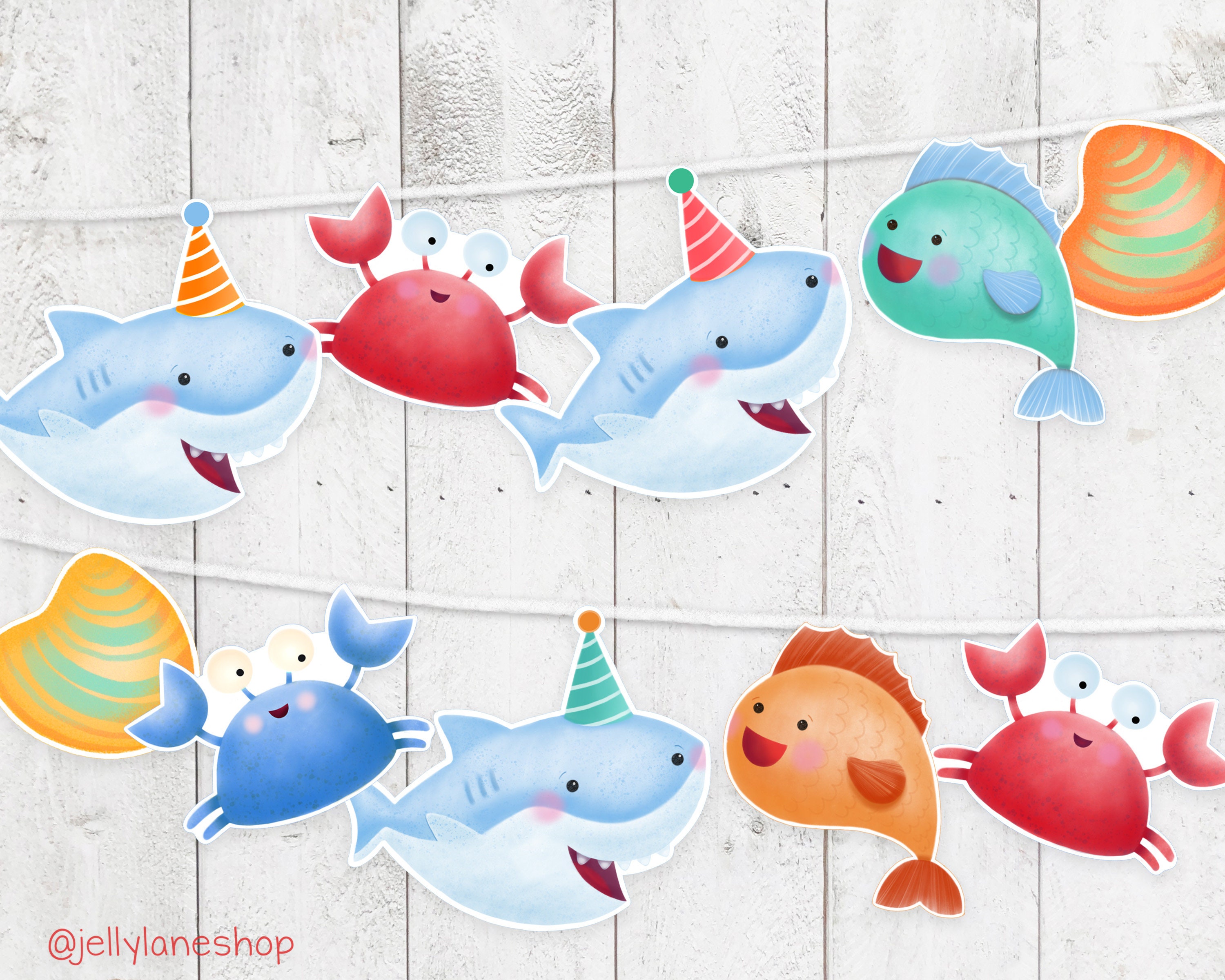 Printable Shark Party Decorations Shark Birthday Decor Sea - Etsy