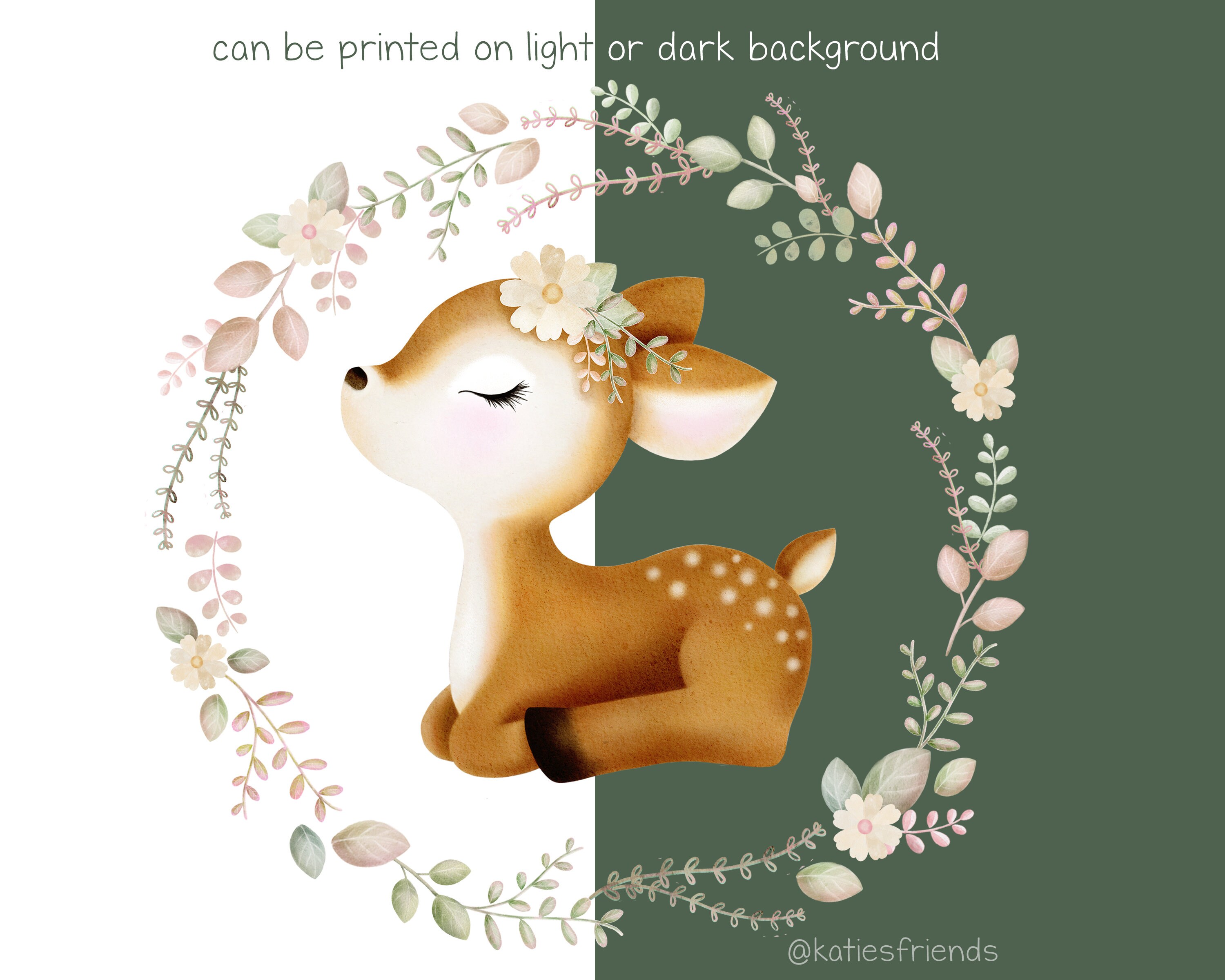 Baby Deer PNG Boho Deer Clipart Woodland Baby Shower - Etsy